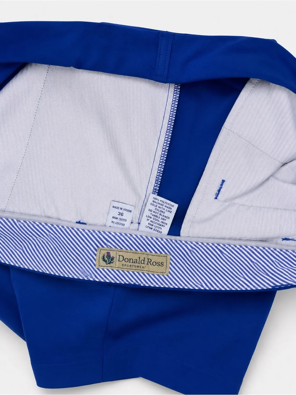 Men's Donald Ross Flat Front Golf Shorts - Cobalt Blue